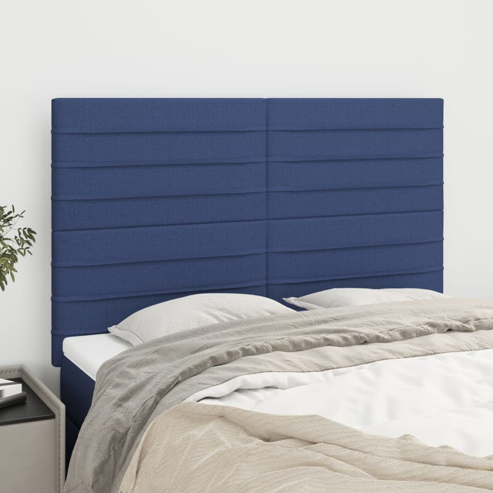 vidaXL Tête de lit bleue 144x5x118/128 cm Tissu