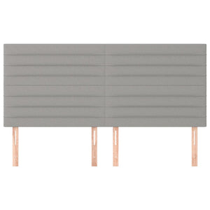 Kopfteil Hellgrau 160 x 5 x 118/128 cm Stoff