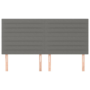 Kopfteil Dunkelgrau 160 x 5 x 118/128 cm Stoff