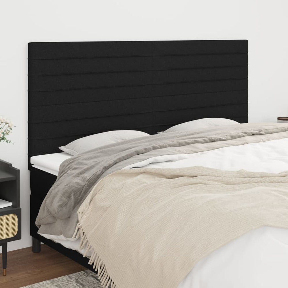 vidaXL Tête de lit Noir 160 x 5 x 118/128 cm Tissu