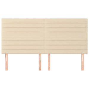 Kopfteil Creme 160x5x118/128 cm Stoff