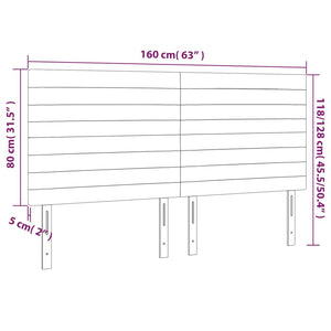 Kopfteil Creme 160x5x118/128 cm Stoff