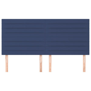 Kopfteil Blau 160x5x118/128 cm Stoff