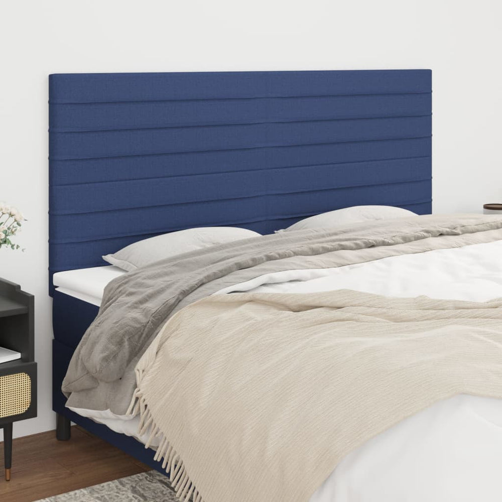 vidaXL Tête de lit bleu 160x5x118/128 cm Tissu