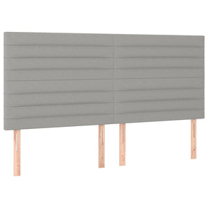 Kopfteil Hellgrau 180 x 5 x 118/128 cm Stoff