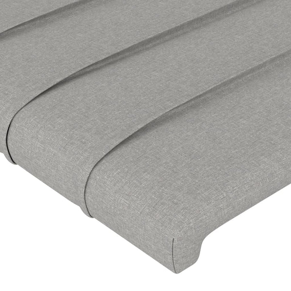 Kopfteil Hellgrau 180 x 5 x 118/128 cm Stoff