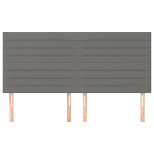 Kopfteil Dunkelgrau 180 x 5 x 118/128 cm Stoff