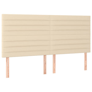 Kopfteil Creme 180x5x118/128 cm Stoff