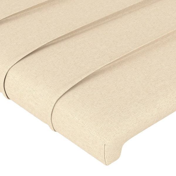 Kopfteil Creme 180x5x118/128 cm Stoff