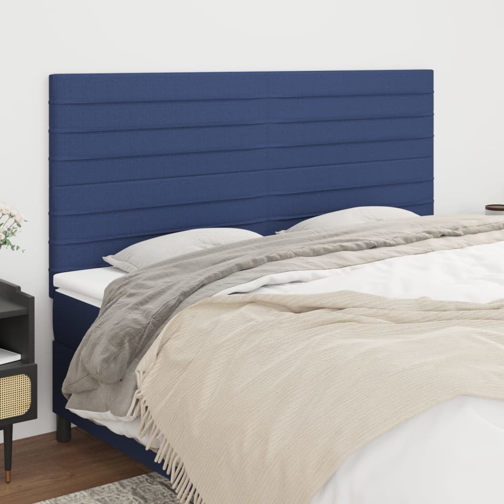 Kopfteil Blau 180x5x118/128 cm Stoff