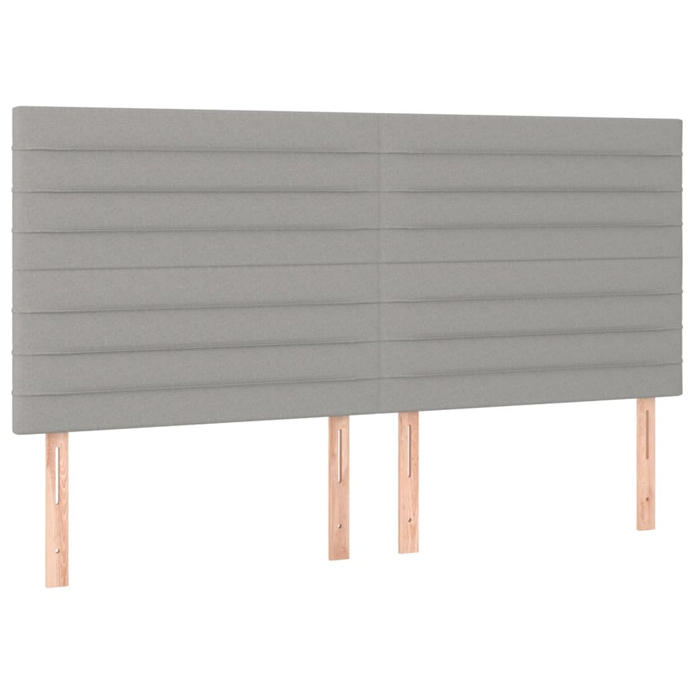 vidaXL Tête de lit Gris clair 200 x 5 x 118/128 cm Tissu