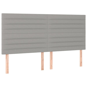 Kopfteil Hellgrau 200 x 5 x 118/128 cm Stoff