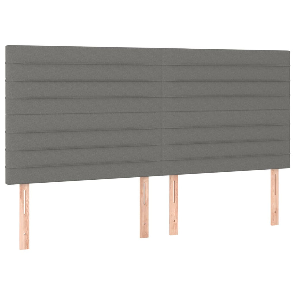vidaXL Tête de lit gris foncé 200 x 5 x 118/128 cm Tissu