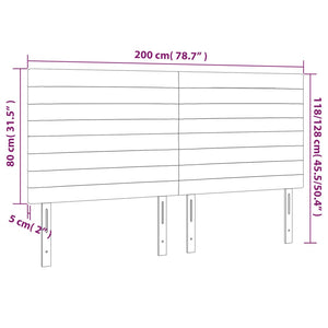 Kopfteil Schwarz 200 x 5 x 118/128 cm Stoff