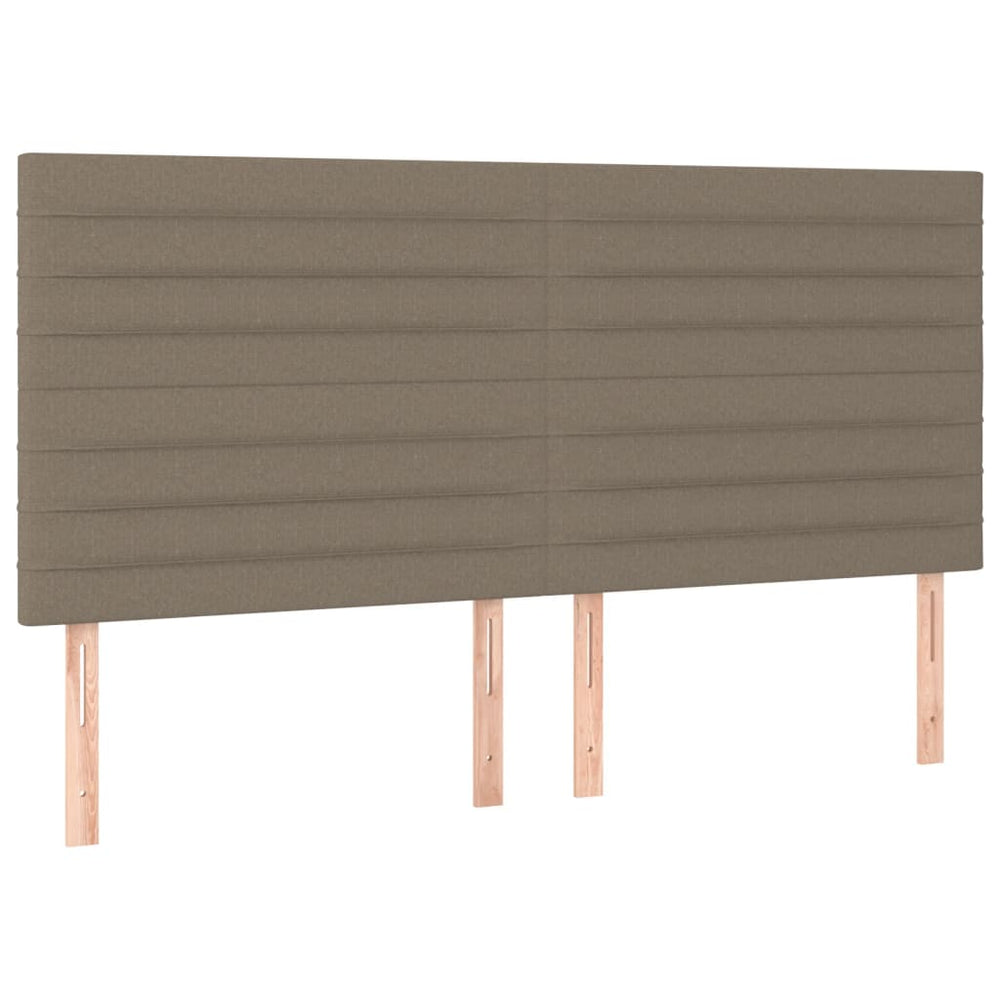 vidaXL Tête de lit Taupe 200 x 5 x 118/128 cm Tissu