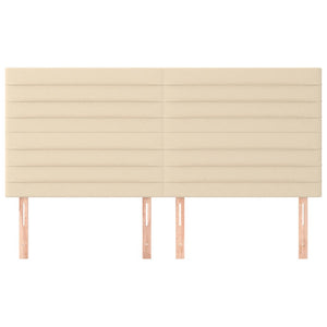 Kopfteil Creme 200 x 5 x 118/128 cm Stoff