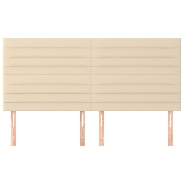 Kopfteil Creme 200 x 5 x 118/128 cm Stoff