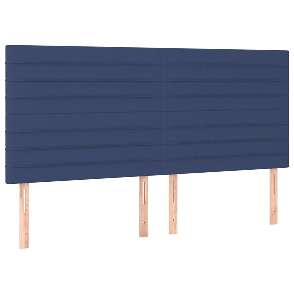 vidaXL Tête de lit bleu 200 x 5 x 118/128 cm tissu