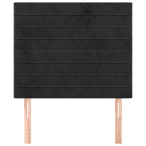 Kopfteil Schwarz 80x5x118/128 cm Samt