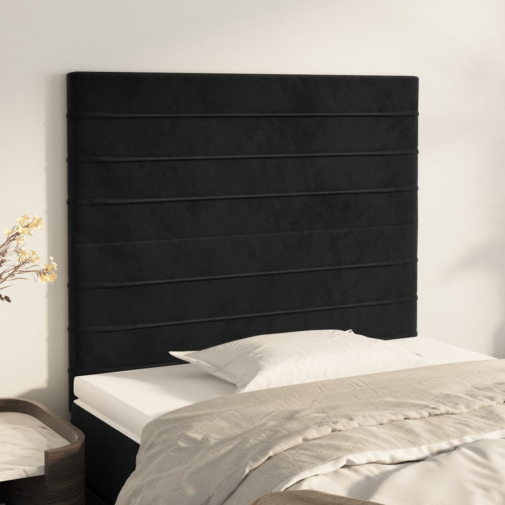 vidaXL Tête de lit Noir 80x5x118/128 cm Velours