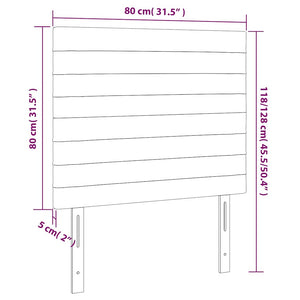 Kopfteil Dunkelblau 80x5x118/128 cm Samt