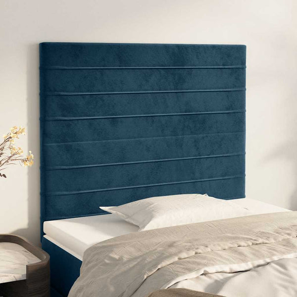 Kopfteil Dunkelblau 80x5x118/128 cm Samt