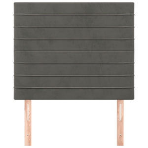 Kopfteil Dunkelgrau 100 x 5 x 118/128 cm Samt