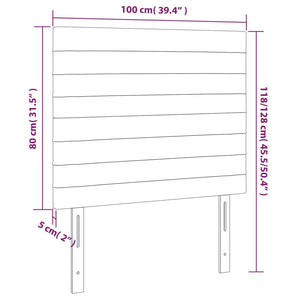 Kopfteil Dunkelgrau 100 x 5 x 118/128 cm Samt