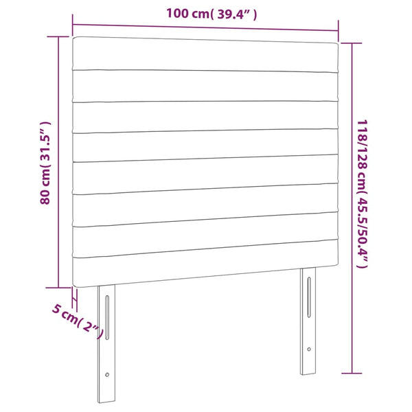 Kopfteil Dunkelgrau 100 x 5 x 118/128 cm Samt