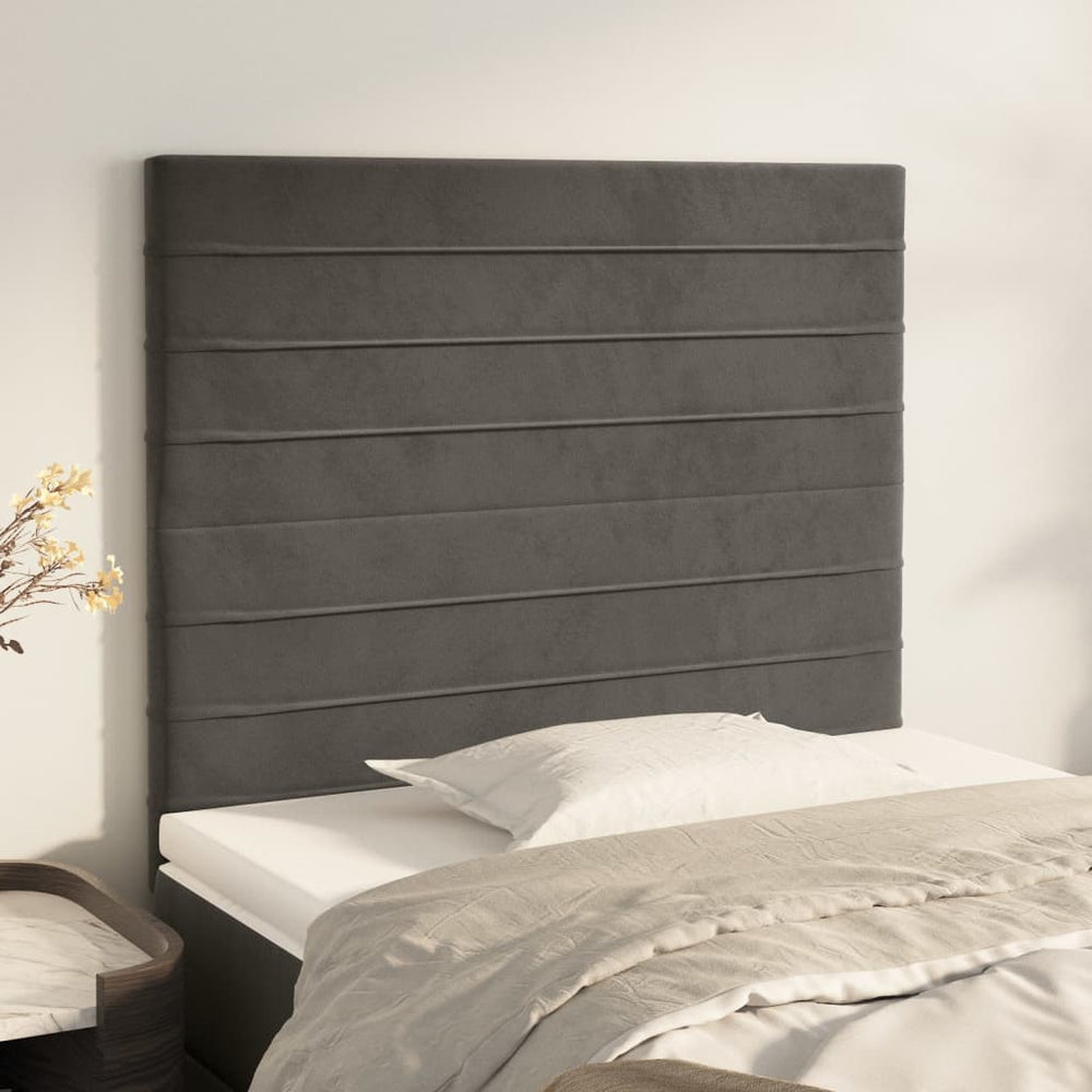 vidaXL Tête de lit gris foncé 100 x 5 x 118/128 cm Velours