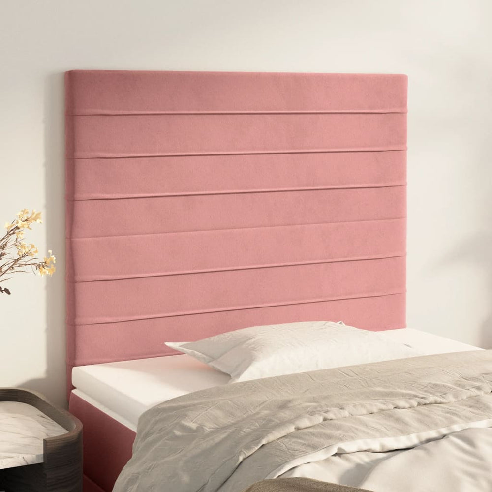 vidaXL Tête de lit Rose 100 x 5 x 118/128 cm Velours