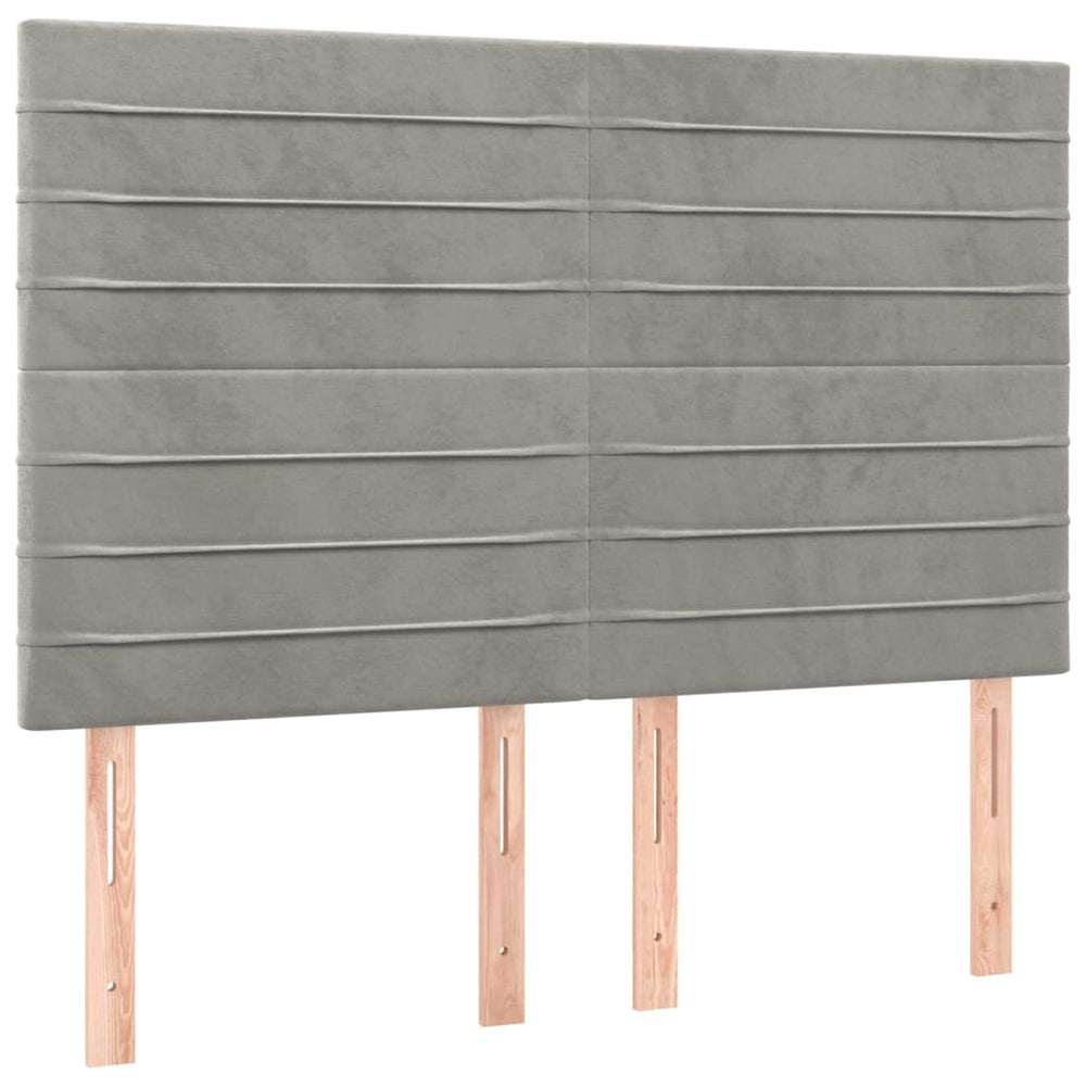 vidaXL Tête de lit gris clair 144x5x118/128 cm Velours