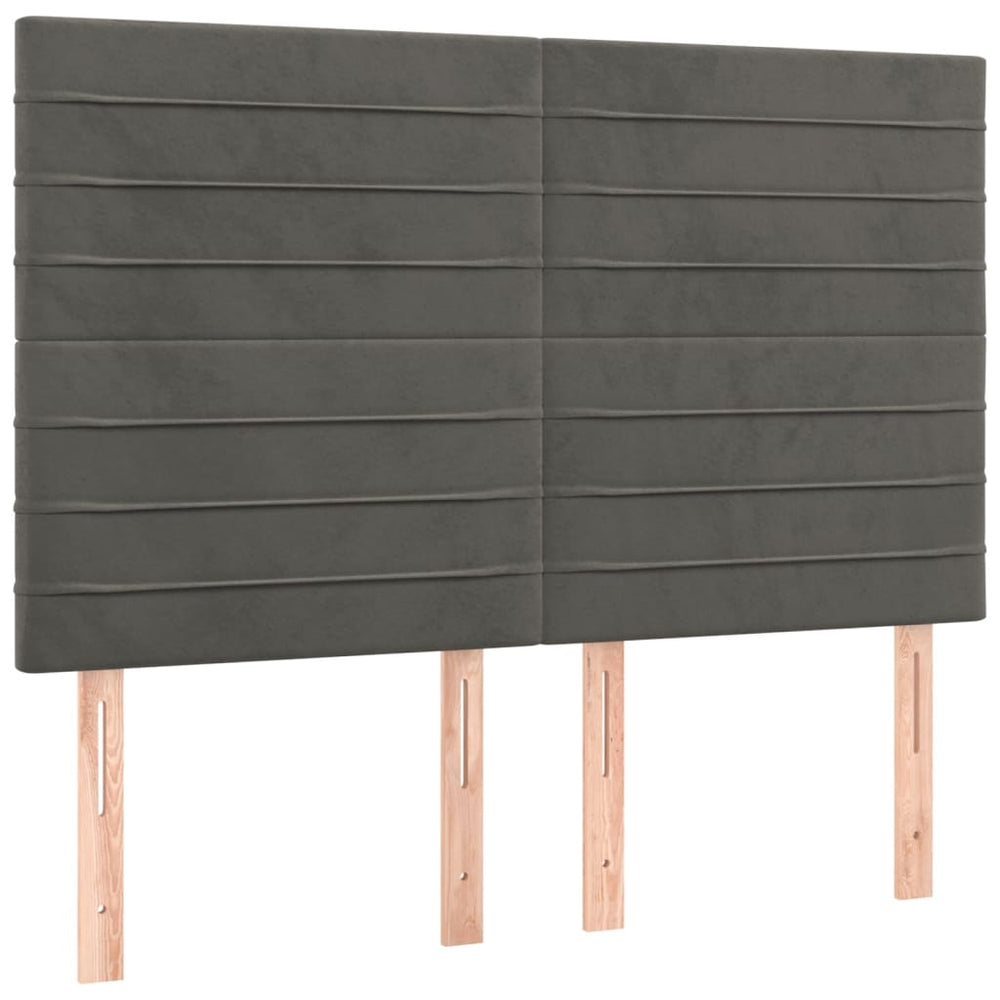 vidaXL Tête de lit gris foncé 144 x 5 x 118/128 cm velours