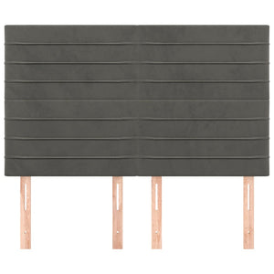 Kopfteil Dunkelgrau 144 x 5 x 118/128 cm Samt
