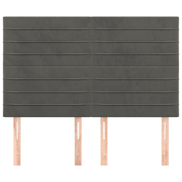 Kopfteil Dunkelgrau 144 x 5 x 118/128 cm Samt