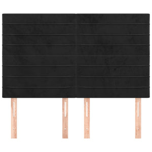 Kopfteil Schwarz 144x5x118/128 cm Samt