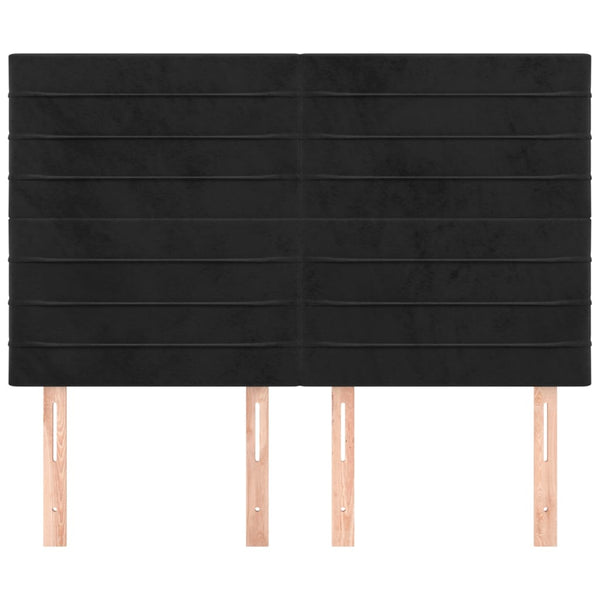Kopfteil Schwarz 144x5x118/128 cm Samt