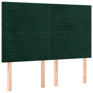 Kopfteil Dunkelgrün 144x5x118/128 cm Samt