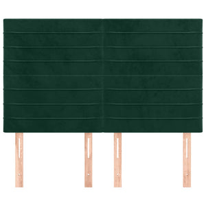Kopfteil Dunkelgrün 144x5x118/128 cm Samt