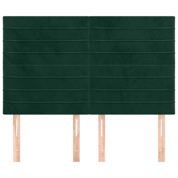Kopfteil Dunkelgrün 144x5x118/128 cm Samt