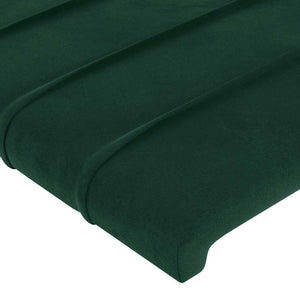 Kopfteil Dunkelgrün 144x5x118/128 cm Samt