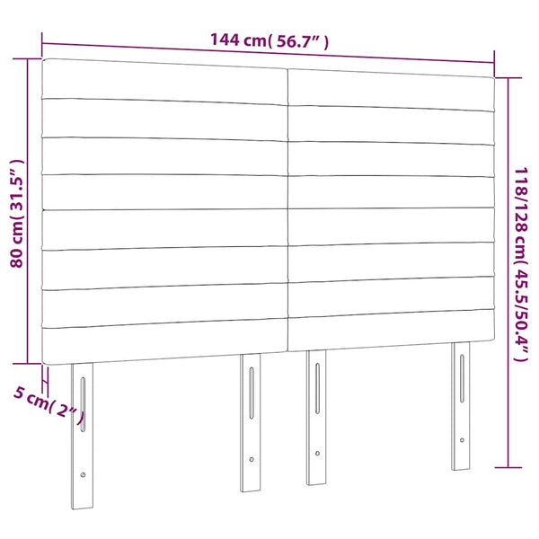 Kopfteil Dunkelgrün 144x5x118/128 cm Samt