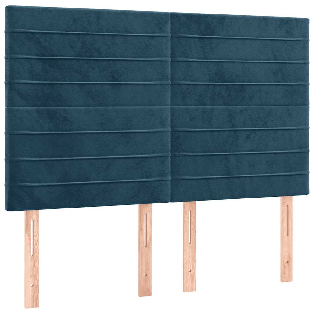 vidaXL Tête de lit Bleu foncé 144x5x118/128 cm Velours