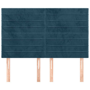 Kopfteil Dunkelblau 144x5x118/128 cm Samt