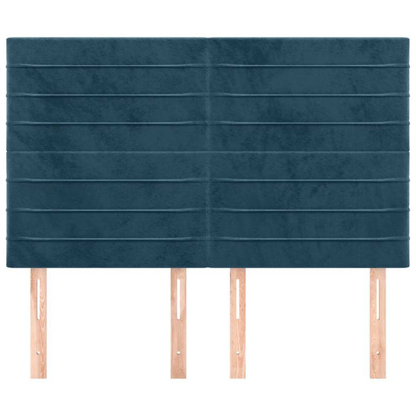 Kopfteil Dunkelblau 144x5x118/128 cm Samt