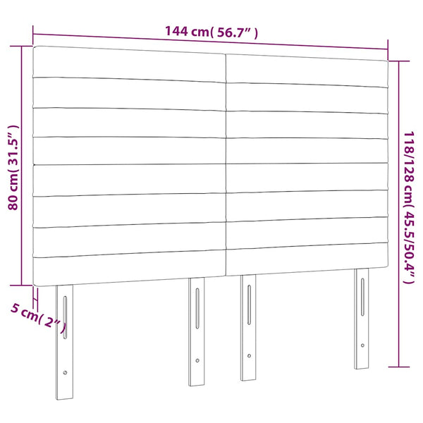 Kopfteil Dunkelblau 144x5x118/128 cm Samt