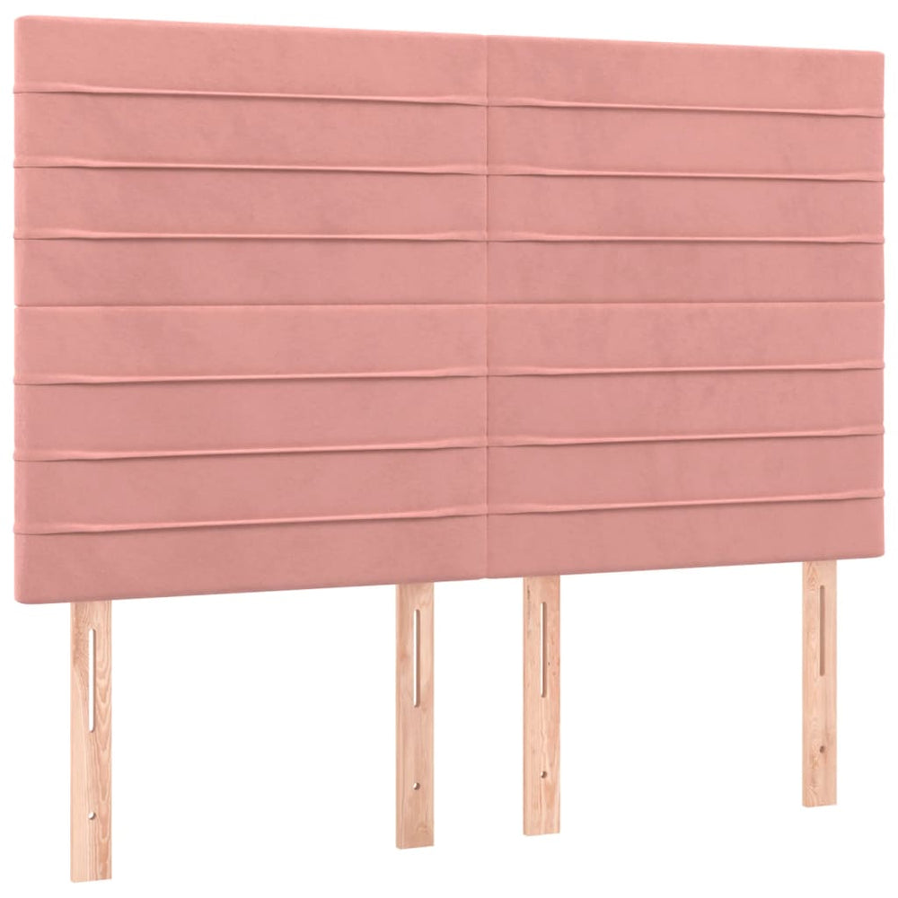 vidaXL Tête de lit Rose 144x5x118/128 cm Velours