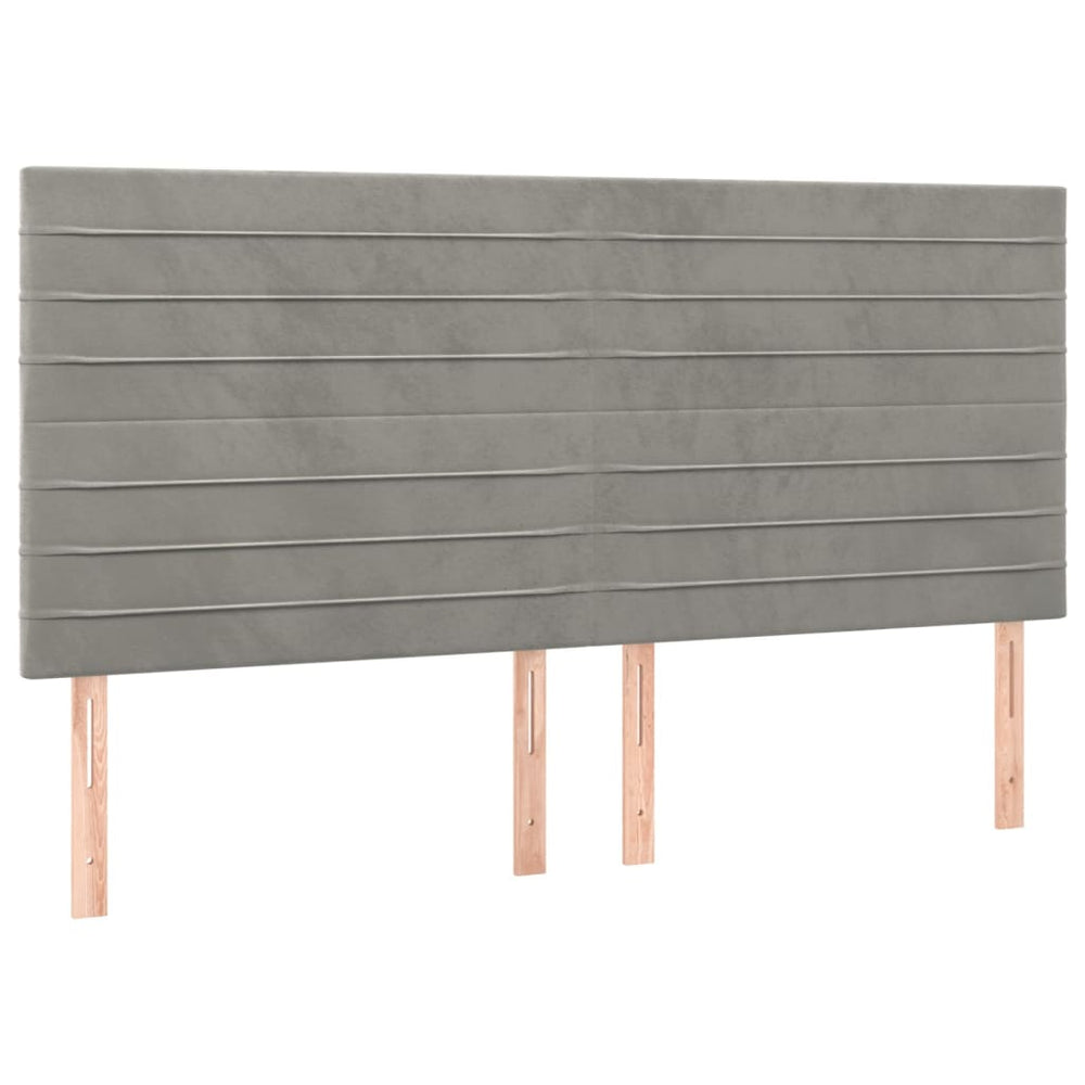 vidaXL Tête de lit Gris clair 160 x 5 x 118/128 cm Velours