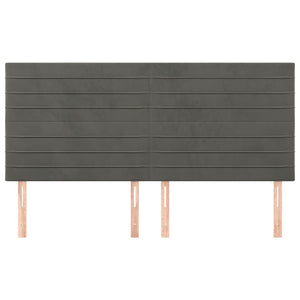 Kopfteil Dunkelgrau 160 x 5 x 118/128 cm Samt