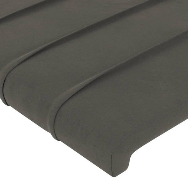 Kopfteil Dunkelgrau 160 x 5 x 118/128 cm Samt